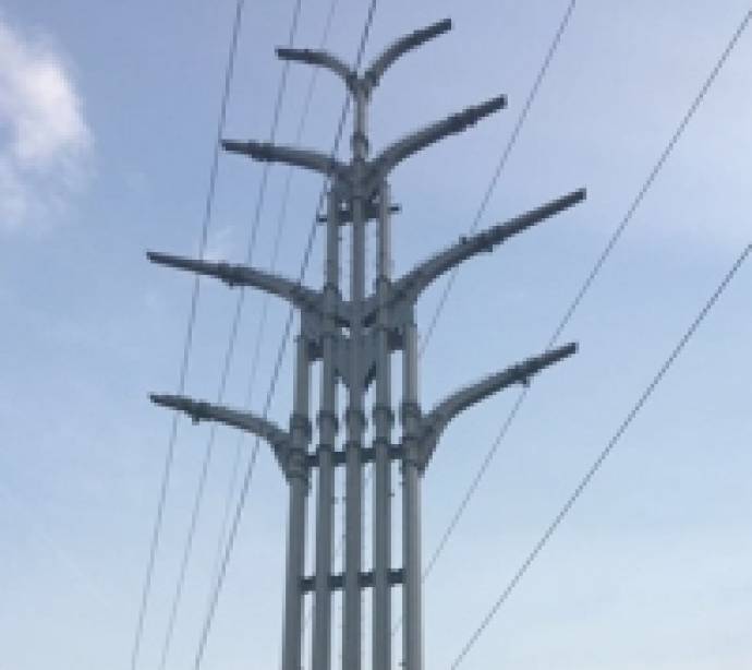 Опоры линии электропередачи в форме белых деревьев установили с двух сторон Калужского шоссе