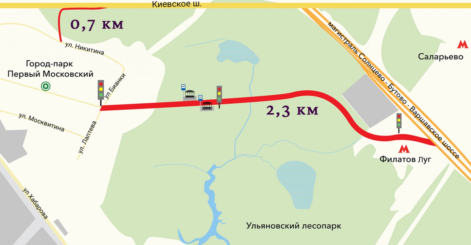 Проект дороги из Московского до метро «Филатов Луг» будет готов в декабре