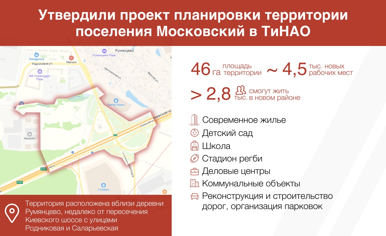 Утвержден проект планировки жилого квартала в поселении Московский в ТиНАО