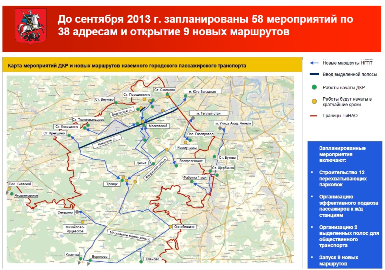 О организации маршрутов НГПТ и развитию транспортной инфраструктуры ТиНАО