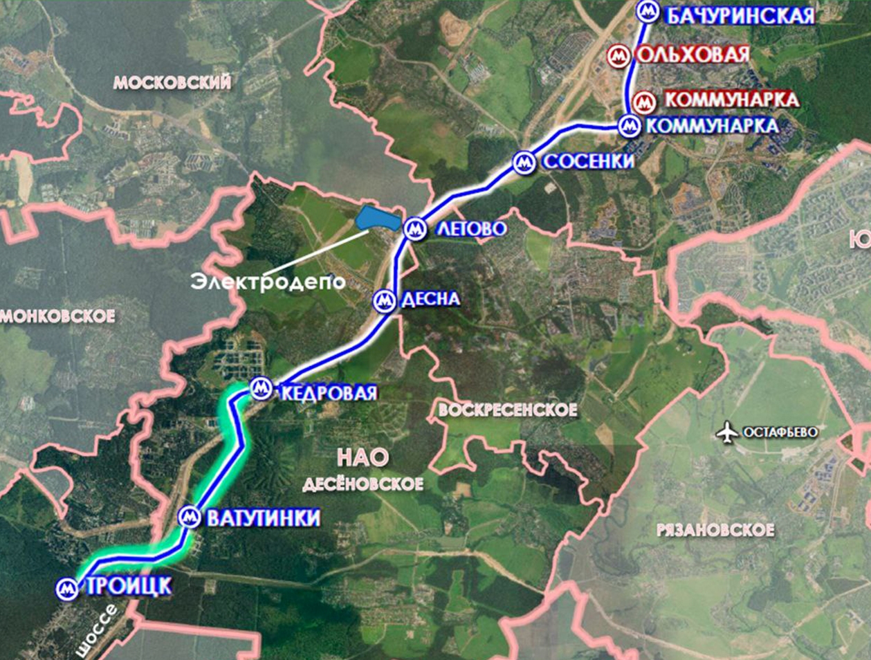 Утвержден проект планировки участка Троицкой линии метро от станции «Кедровая» до станции «Троицк»